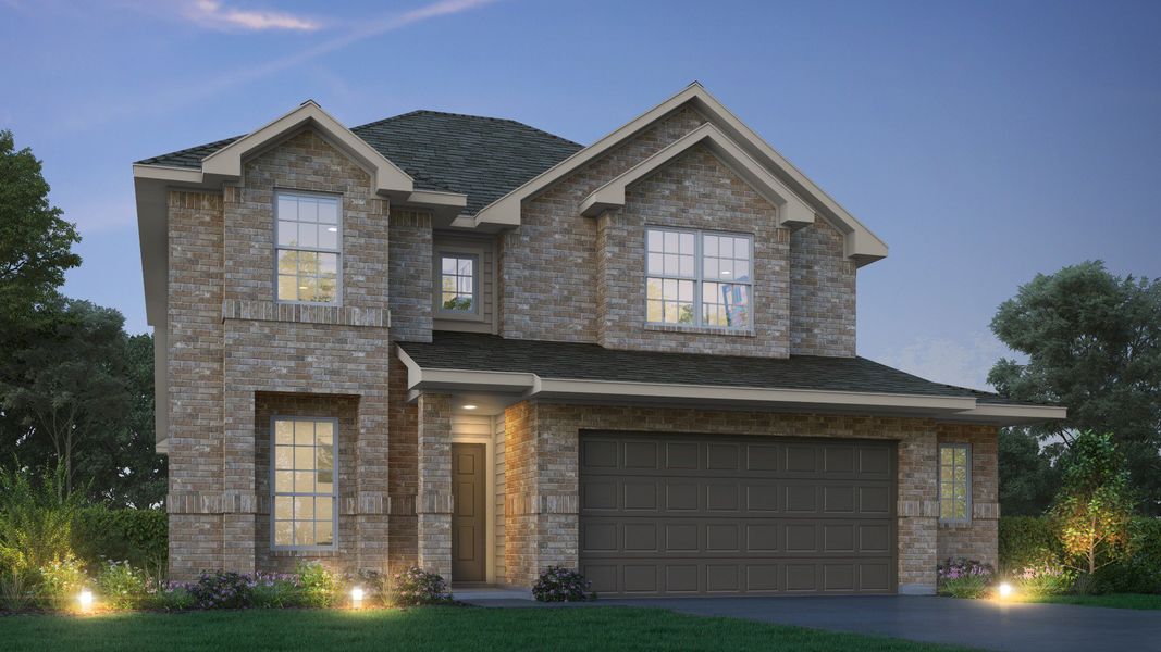Representative exterior photo of a completed home built from the The Tivoli by Legend Homes in Hunters Ranch, San Antonio, TX (Image 20).