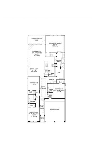 2D floor plan layout of this home in Cross Creek West, Fulshear, TX (Image 2).