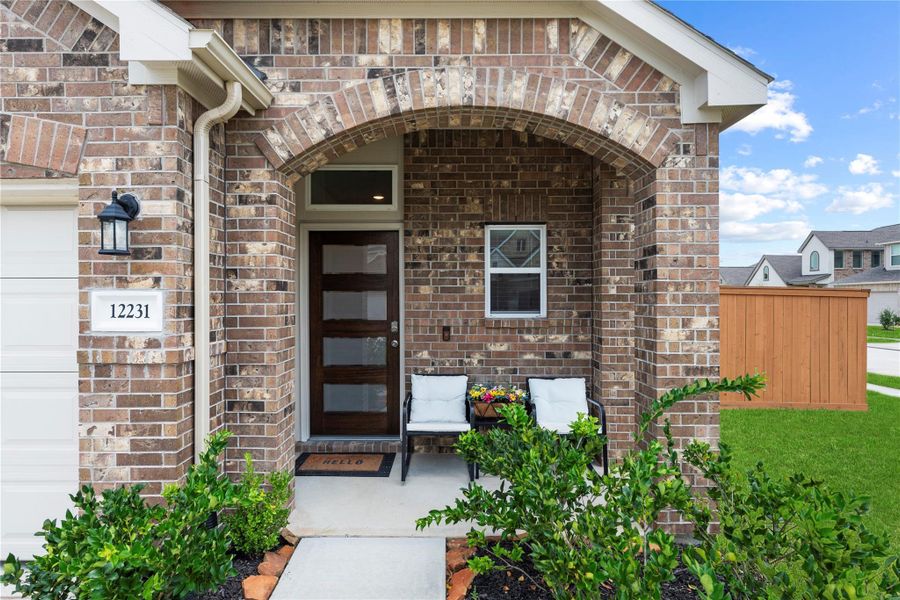 Exterior details and patio area of a home in Balmoral East, Houston (Image 3). Exterior details and patio area of a home in Balmoral East, Houston (Image 3).
