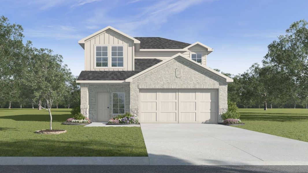 Representative exterior photo of a completed home built from the Jasmine by D.R. Horton in California Meadows, Arlington, TX (Image 2). Representative exterior photo of a completed home built from the Jasmine by D.R. Horton in California Meadows, Arlington, TX (Image 2).