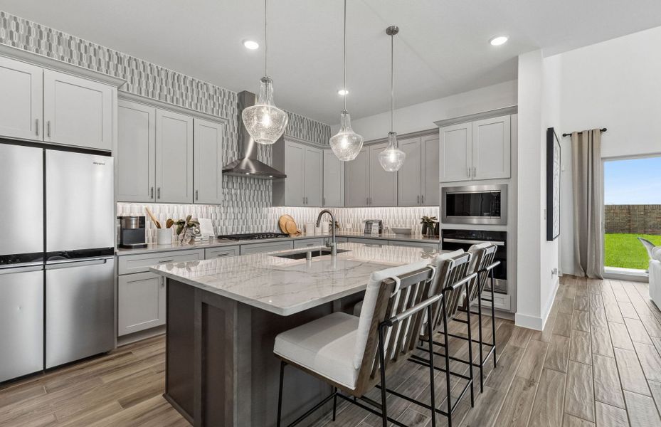 Representative furnished interior of a home built from the Iredell by Pulte Homes in Katy Court, Katy (Image 9).