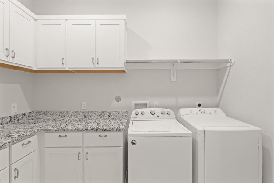 Super size laundry w cabinets and W/D included