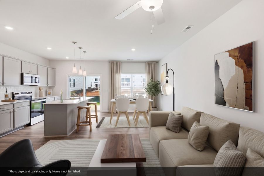 Furnished interior view inside a new home in Nichols Landing, Charlotte (Image 5).