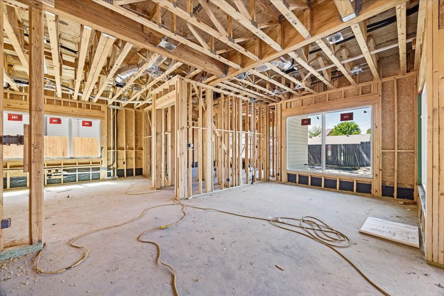 Dining room looking towards study/guest bedroom *Current construction 4/7/26