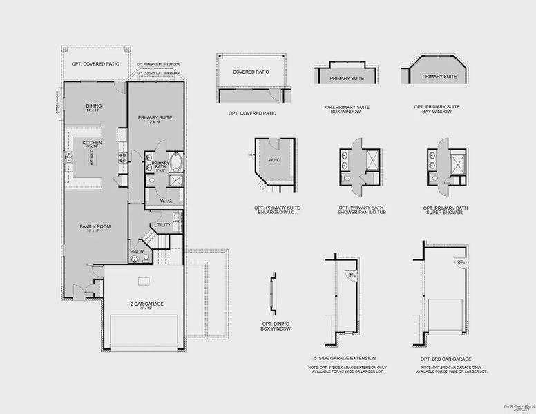 2D floor plan layout for the The Redbud by Legend Homes in Cliffstone Hills, Conroe, TX (Image 3).