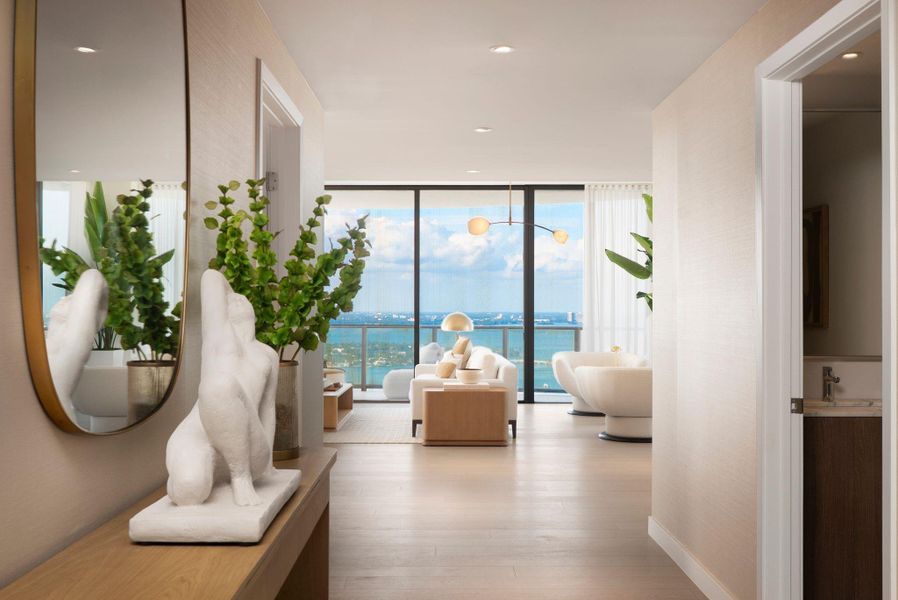 Furnished interior view inside a new home in , Miami Beach (Image 36).