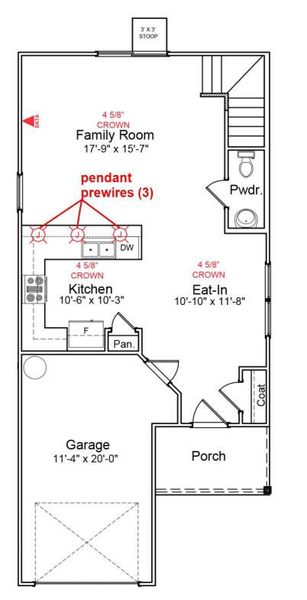 2D floor plan layout of this home in Central Creek, Goose Creek, SC (Image 2).