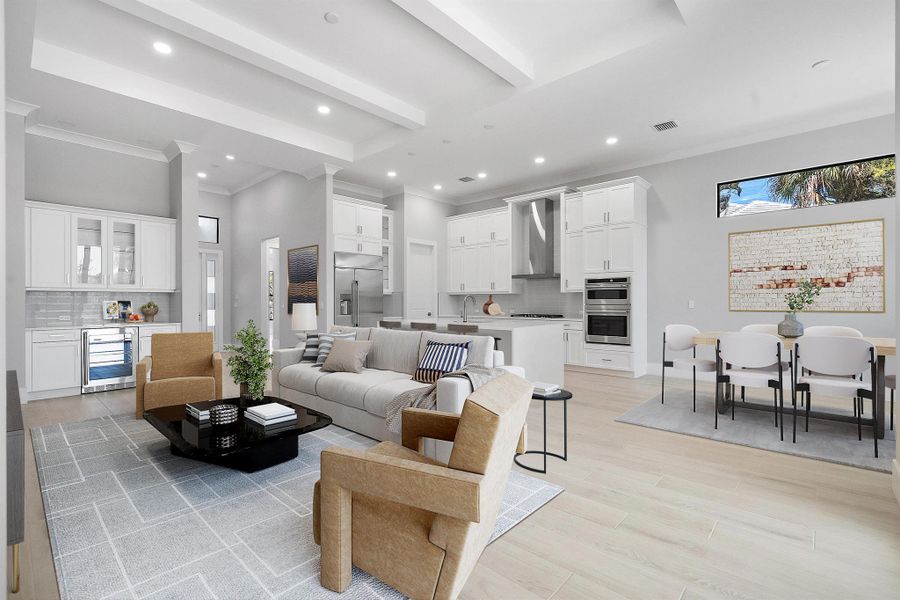 Front exterior of a new home in Seaglass, Vero Beach, FL, highlighting curb appeal (Image 1).