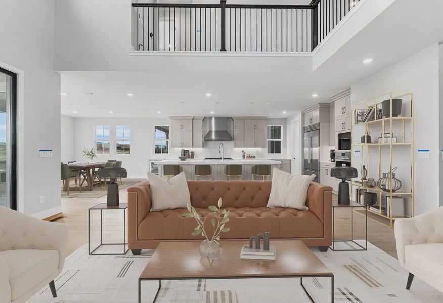 Homesite 3706 Great Room, Kitchen + Dining - Virtually Staged - 3 of 14