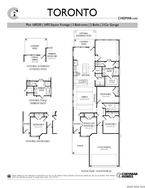 2D floor plan layout of this home in Legacy at Lake Dunlap, New Braunfels, TX (Image 5).