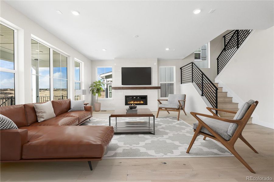 Furnished interior view inside a new home in Gallery at The Canyons, Castle Pines (Image 11).