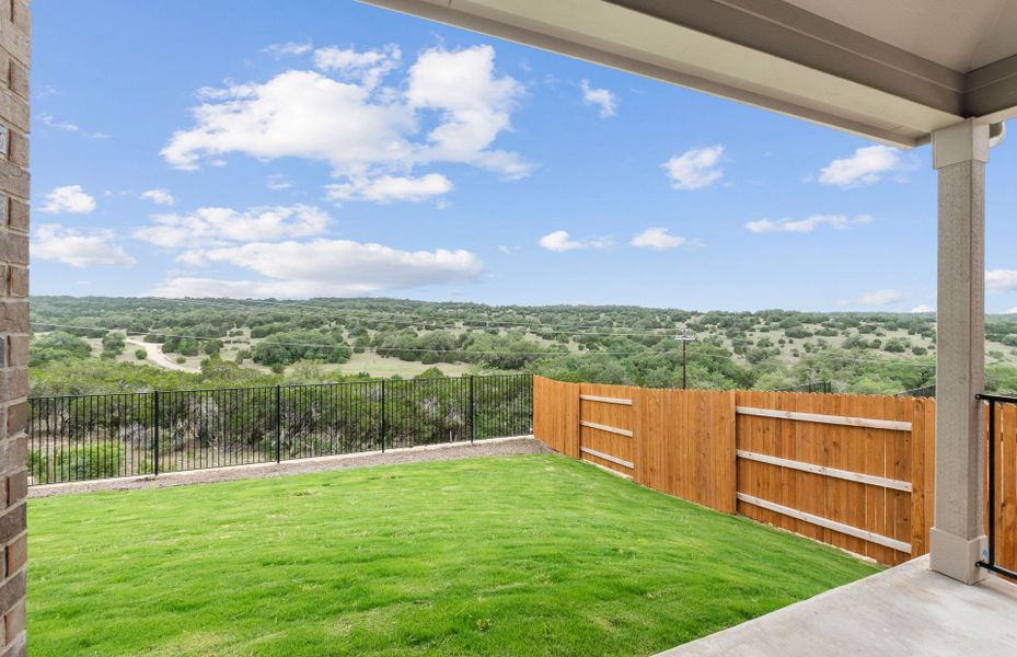 Covered Patio with Hill Country View