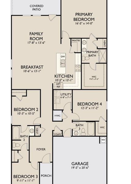 2D floor plan layout of this home in , Ravenel, SC (Image 3).
