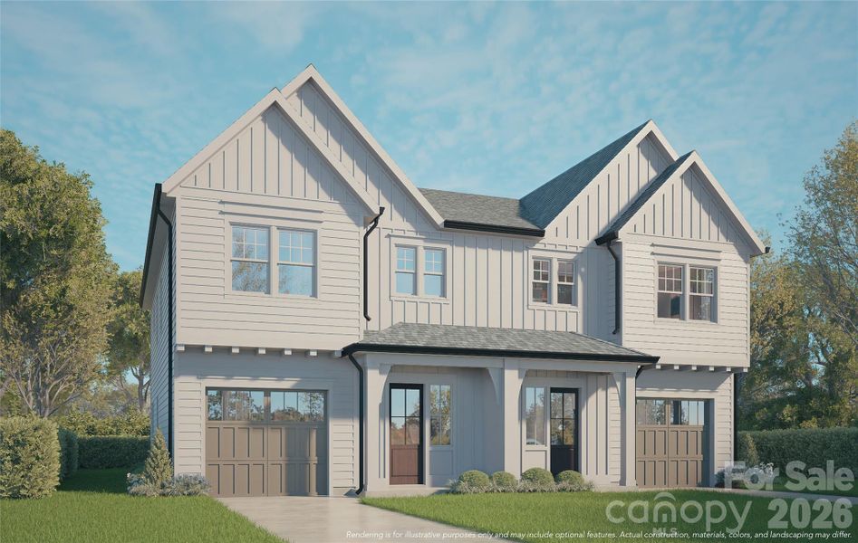 Front exterior of a new home in , Charlotte, NC, highlighting curb appeal (Image 1). Front exterior of a new home in , Charlotte, NC, highlighting curb appeal (Image 1).