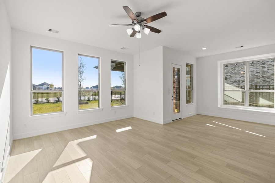 Living room and dining nook representative