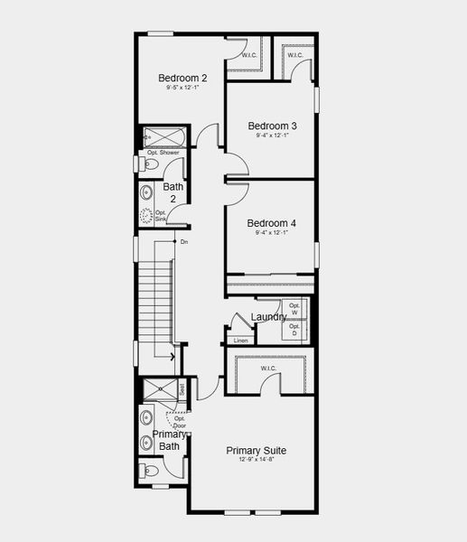 2D floor plan layout for the Aurora by Taylor Morrison in Parterre Horizon Collection, Thornton, CO (Image 3).