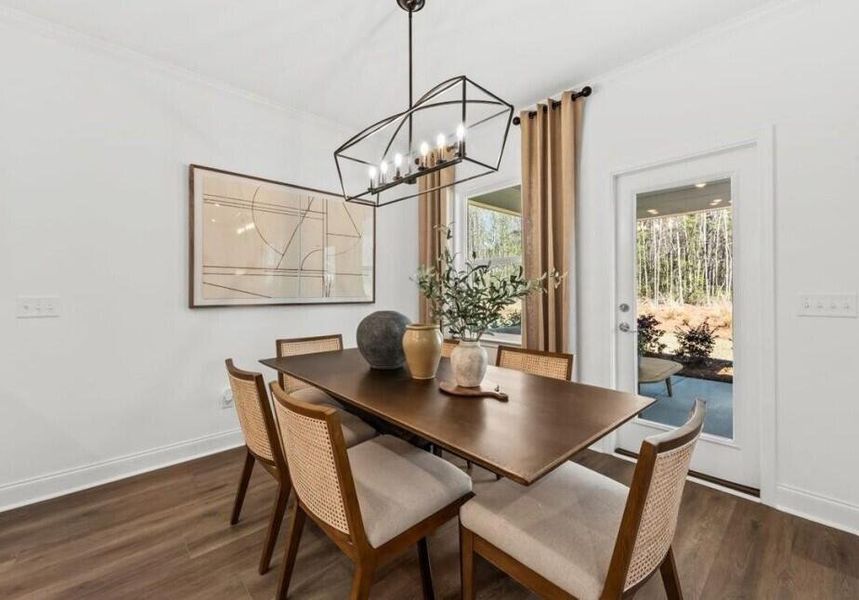 Furnished interior view inside a new home in Cedar Glen Preserve, Huger (Image 4). Furnished interior view inside a new home in Cedar Glen Preserve, Huger (Image 4).