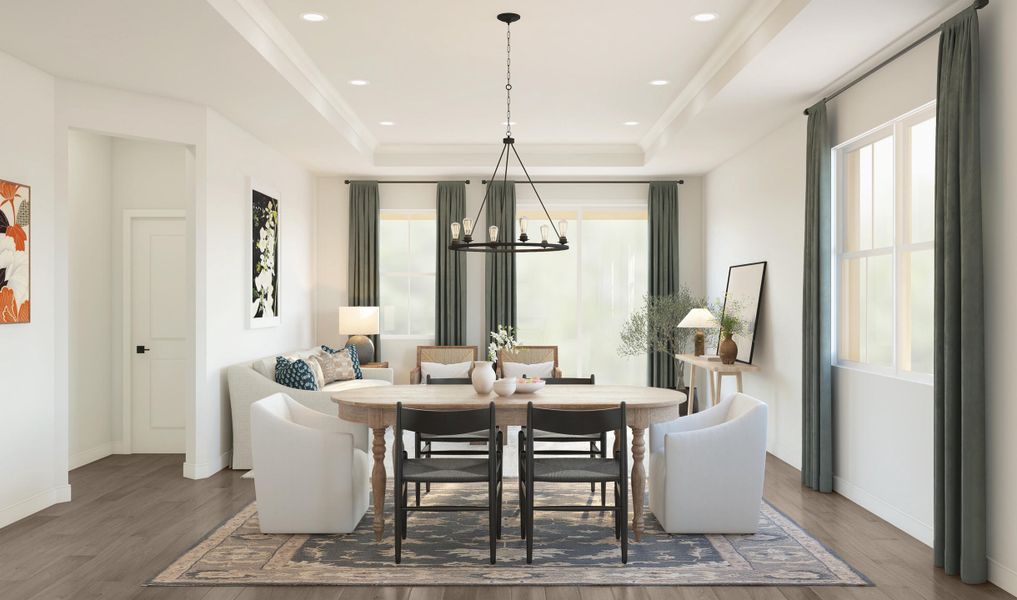 Furnished interior view inside a new home in K. Hovnanian's® Four Seasons at Lakes of Cane Bay, Summerville (Image 6).