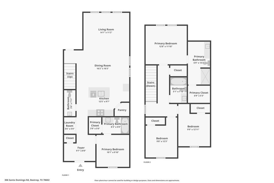 2D floor plan layout of this home in Valverde, Bastrop, TX (Image 5).