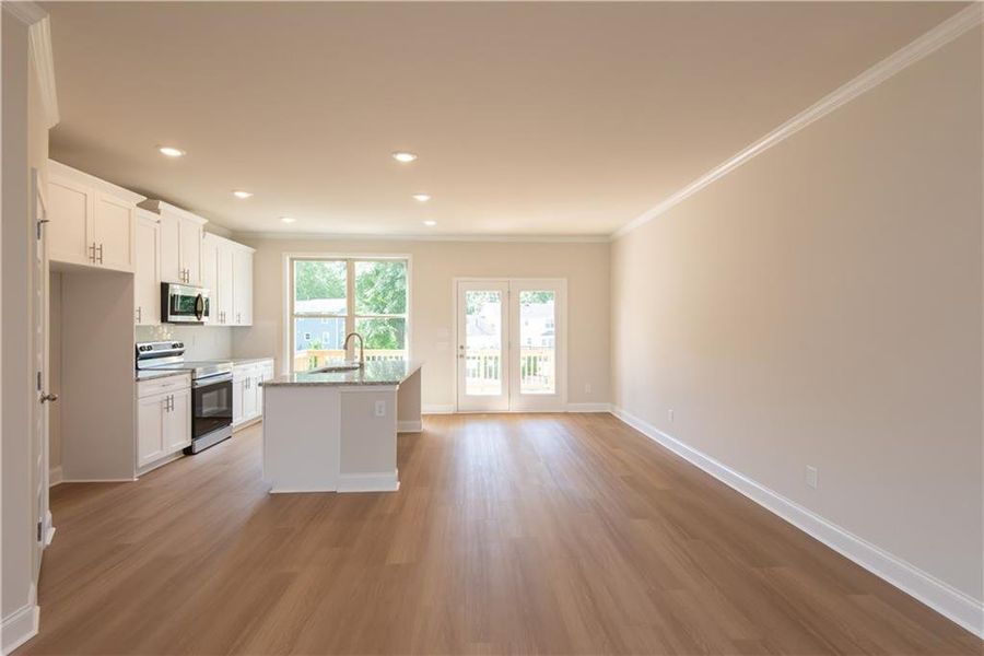 Spacious, unfurnished interior of a new home in Towns at Enclave, Lawrenceville (Image 6). Spacious, unfurnished interior of a new home in Towns at Enclave, Lawrenceville (Image 6).