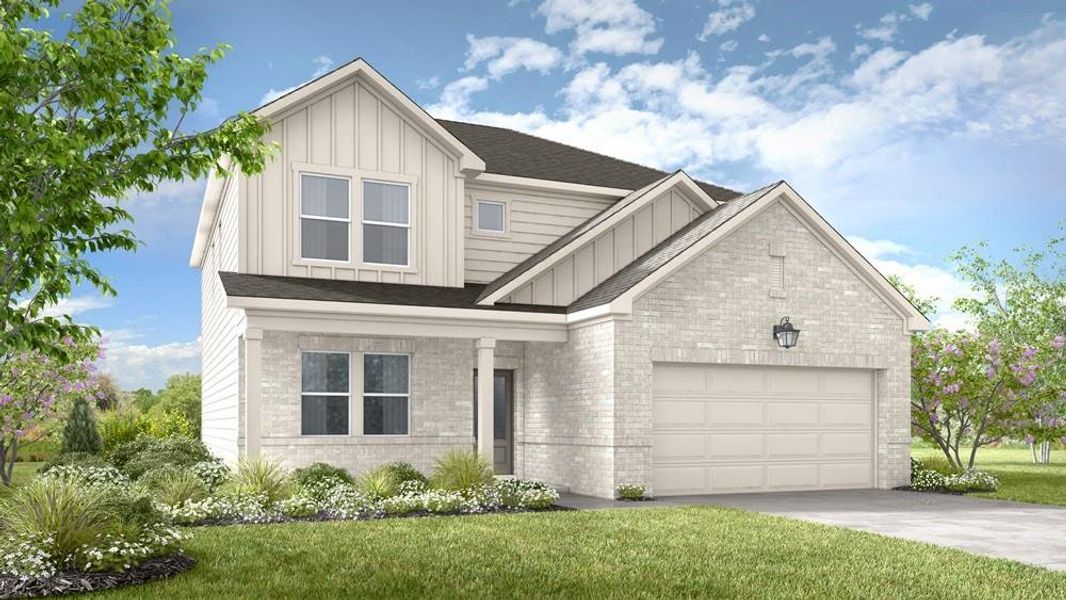 Front exterior of a new home in Windance Lake, Loganville, GA, highlighting curb appeal (Image 1). Front exterior of a new home in Windance Lake, Loganville, GA, highlighting curb appeal (Image 1).