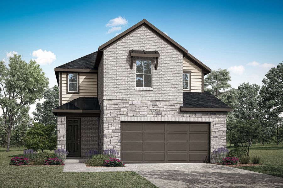 Representative exterior photo of a completed home built from the Bailey by Tri Pointe Homes in The Meadows, Denton, TX (Image 15).