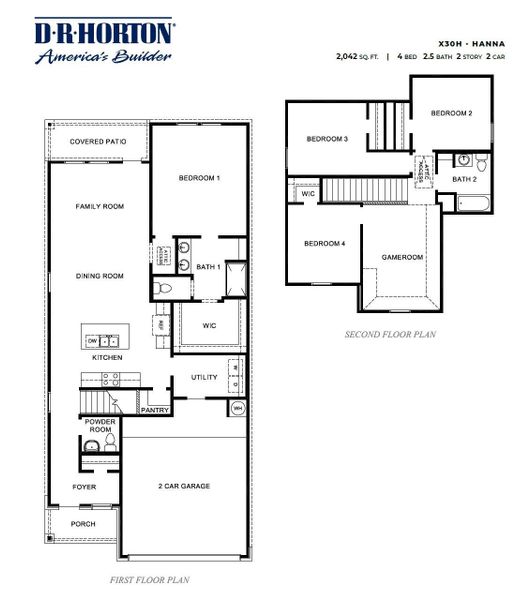 2D floor plan layout of this home in Watermark, Alvin, TX (Image 4). 2D floor plan layout of this home in Watermark, Alvin, TX (Image 4).