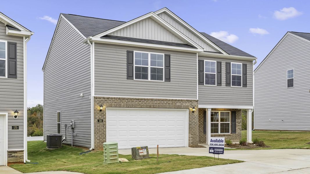 Front exterior of a new home in Owens Ridge, Lexington, NC, highlighting curb appeal (Image 14).
