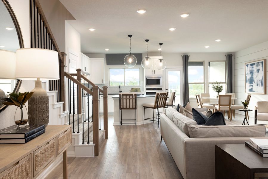 Furnished interior view inside a new home in Northpoint at Old Settlers, Round Rock (Image 3). Furnished interior view inside a new home in Northpoint at Old Settlers, Round Rock (Image 3).