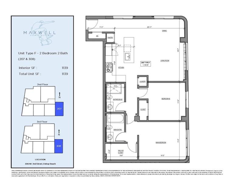 (UNIT 207 & 307) Type F (UNIT 207 & 307) Type F