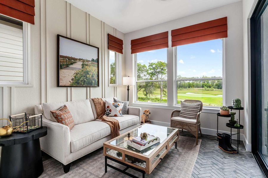 Representative furnished interior of a home built from the The Brandsville by David Weekley Homes in Kissing Tree – Spruce Series, San Marcos (Image 4).