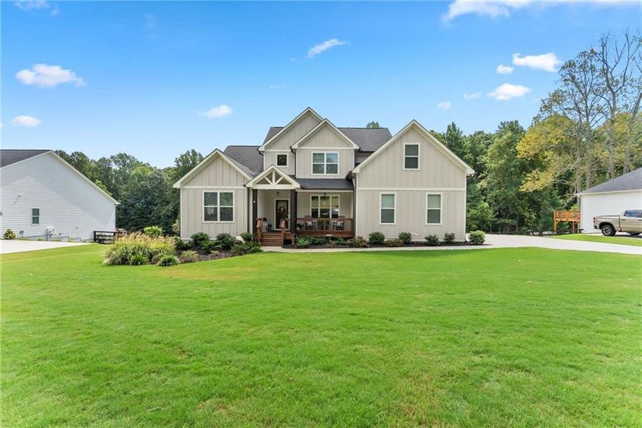 Front exterior of a new home in , Dawsonville, GA, highlighting curb appeal (Image 23).