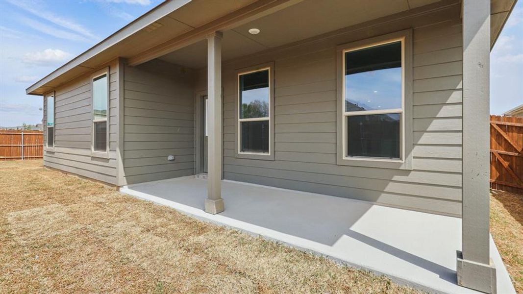 Patio- All Home and community information, including pricing, included features, terms, availability and amenities, are subject to change at any time without notice or obligation. All Drawings, pictures, photographs, video, square footages, floor plans, elevations, features, colors and sizes are approximate for illustration purposes only and will vary from the homes as built.