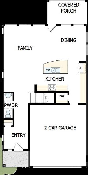 2D floor plan layout of this home in Double Creek Crossing – Craftsman Series, Round Rock, TX (Image 2).