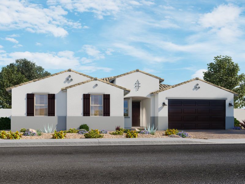 Representative exterior photo of a completed home built from the Griffin by Meritage Homes in Paloma Creek - Signature Series, Surprise, AZ (Image 1).