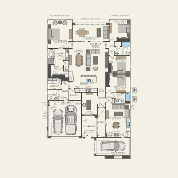 2D floor plan layout of this home in Visara, Surprise, AZ (Image 4).