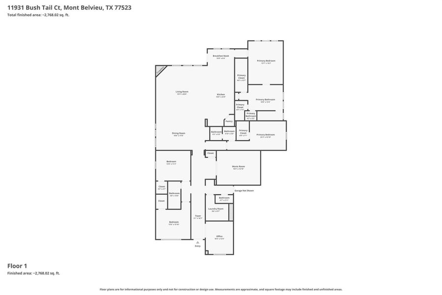 2D floor plan layout of this home in Riceland, Mont Belvieu, TX (Image 5).