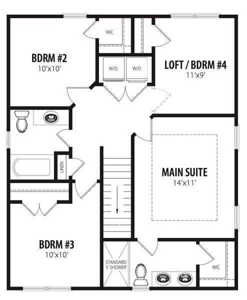 2D floor plan layout for the Westbrook by RiverWILD Homes in Archer's Park, Middlesex, NC (Image 3). 2D floor plan layout for the Westbrook by RiverWILD Homes in Archer's Park, Middlesex, NC (Image 3).