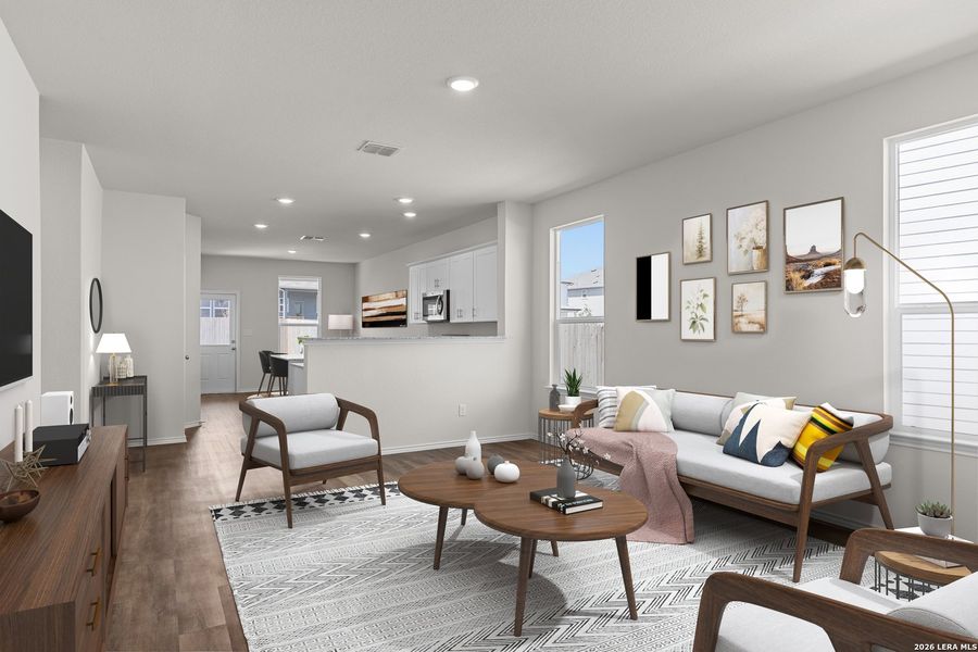 Furnished interior view inside a new home in The Overlook at Creekside, New Braunfels (Image 2). Furnished interior view inside a new home in The Overlook at Creekside, New Braunfels (Image 2).