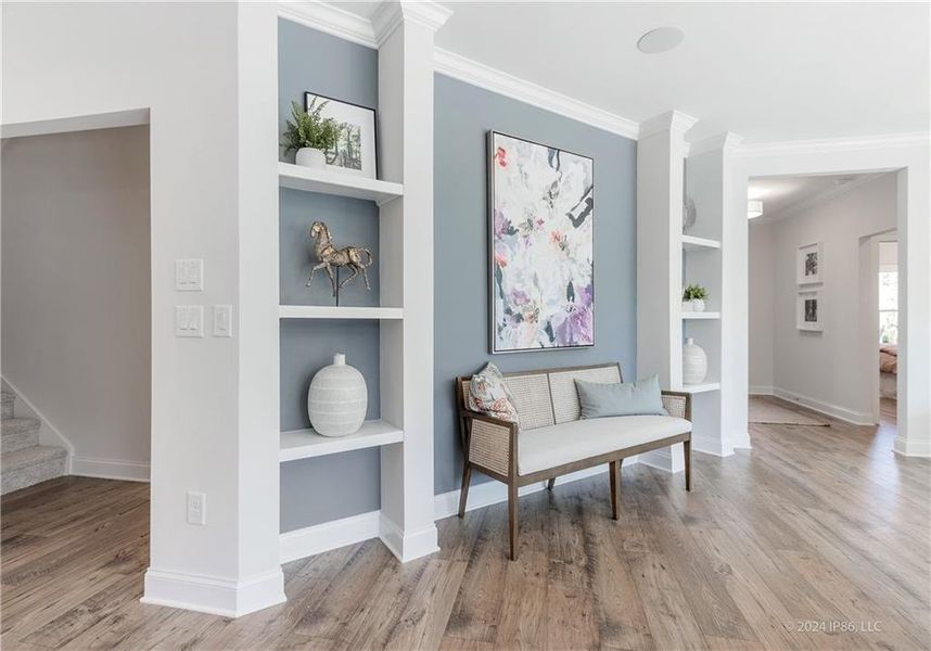 Furnished interior in a model home at The Courtyards by The Manor in Alpharetta (Image 26).