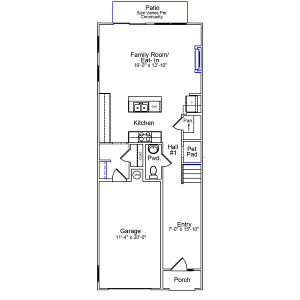 2D floor plan layout of this home in Nichols Landing, Charlotte, NC (Image 2).