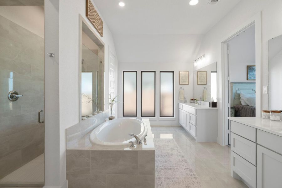 Furnished interior view inside a new home in The Colony, Bastrop (Image 13).