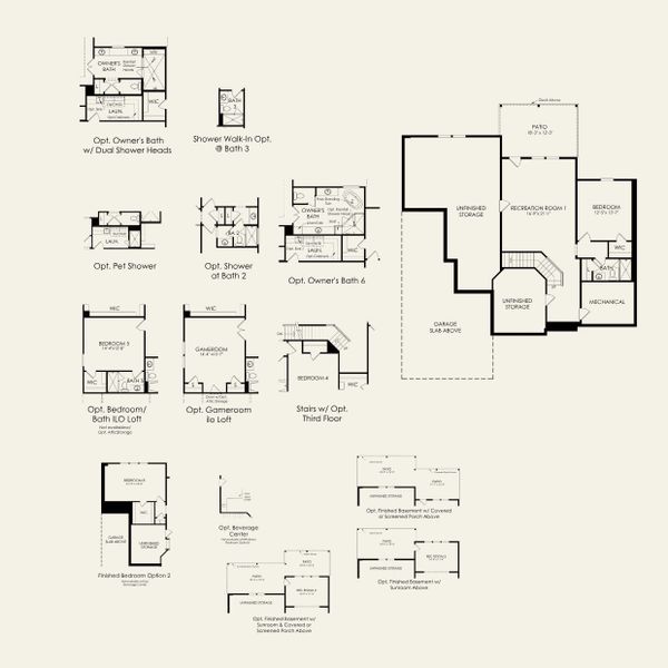 2D floor plan layout for the Worthington by Pulte Homes in The Retreat at Carolina Ridge, Harrisburg, NC (Image 4).