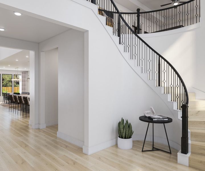 Representative furnished interior of a home built from the Salerno by Tri Pointe Homes in Woodson’s Reserve, Spring (Image 11).