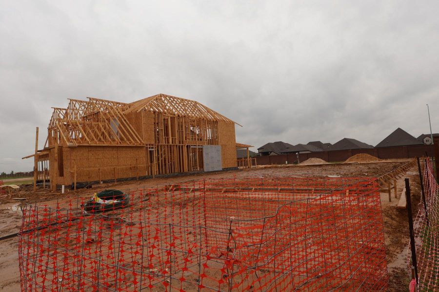 In-progress construction of a new home in Dunham Pointe, Cypress, TX (Image 3).