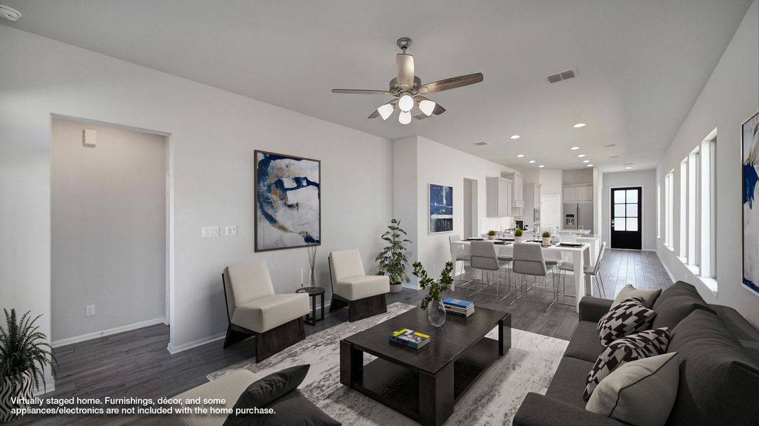 Representative furnished interior of a home built from the 1593W by Perry Homes in Santa Rita Ranch Tierra Rosa, Liberty Hill (Image 4).