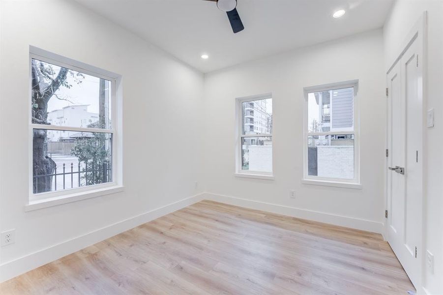 Beautiful secondary bedroom with windows on 2 walls for an abundance of natural lighting.