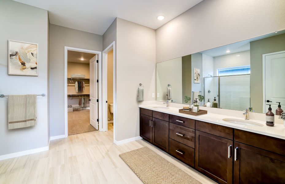 Furnished interior view inside a new home in Hilltop at Inspiration, Aurora (Image 4). Furnished interior view inside a new home in Hilltop at Inspiration, Aurora (Image 4).