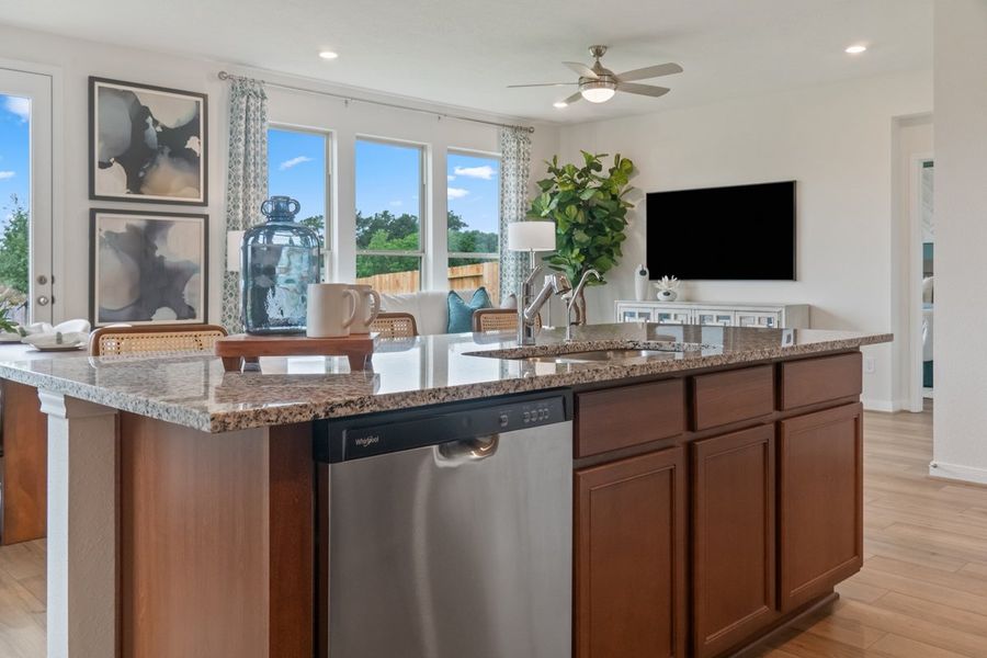 Representative furnished interior of a home built from the 1675 by KB Home in Sweetgrass Village, Crosby (Image 6). Representative furnished interior of a home built from the 1675 by KB Home in Sweetgrass Village, Crosby (Image 6).