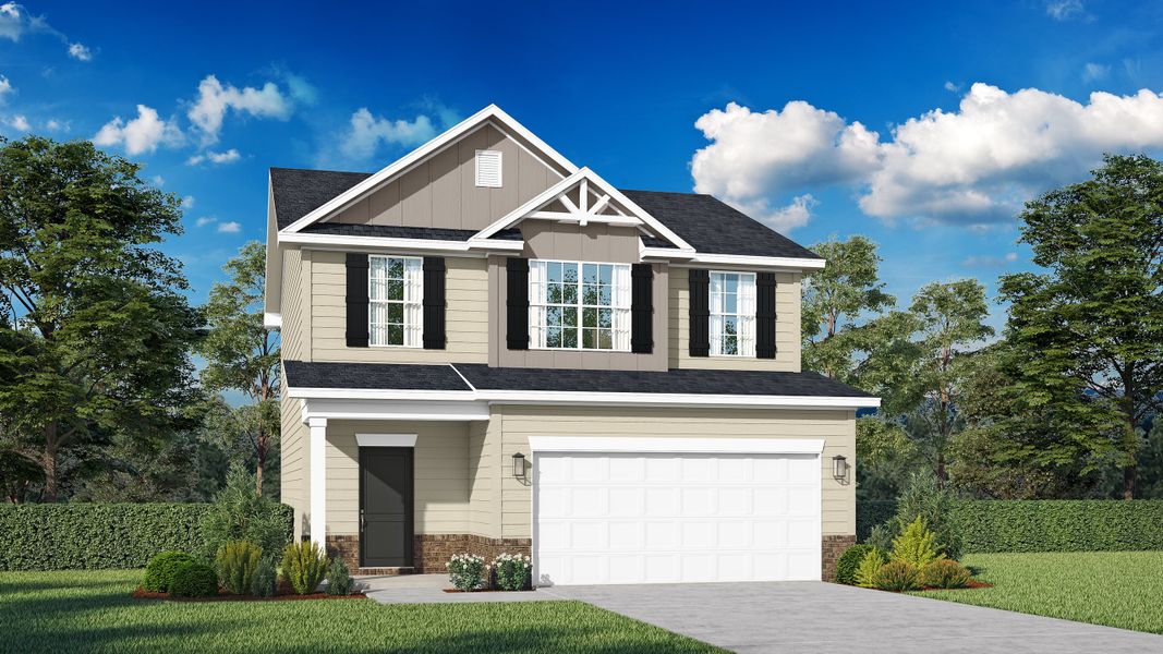 Representative exterior photo of a completed home built from the The Morris by RTS Homes in Grand Reserve, Hinesville, GA (Image 2).